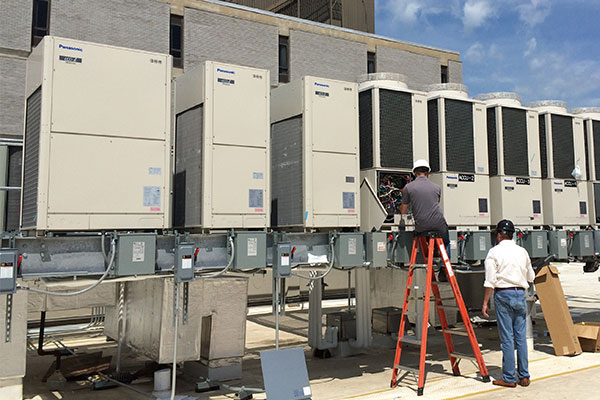 Commercial HVAC unit installation
