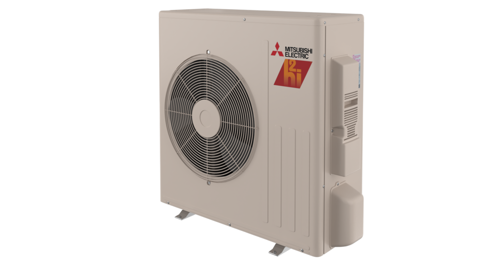 Mitsubishi HAVAC unit isolated on a transparent background